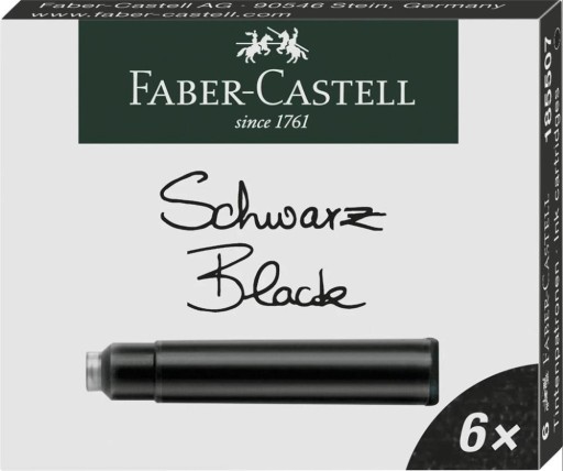 KRÁTKE ČIERNE NÁPLNE 6KS FABER CASTELL