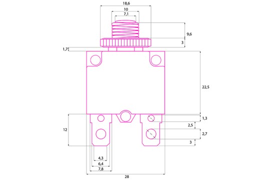 250V 30A MR1 bimetalová viacnásobná poistka