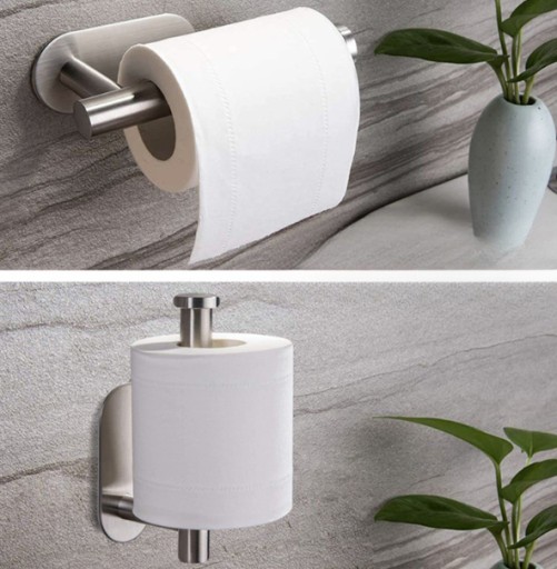 Samolepiaci strieborný držiak na toaletný papier na podkrovné WC