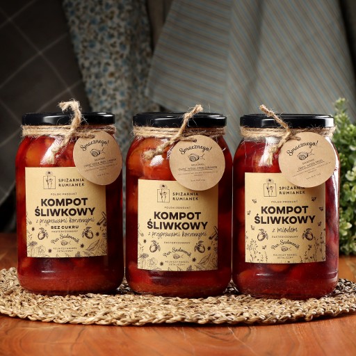 Slivkový kompót s korením LOW-SLADKÉ 900 ml Pan Sadownik