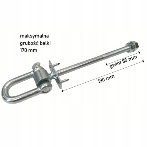 Držiak Montáž Hojdačky Záves D M12 200 mm