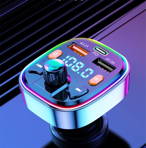 FM VYSIELAČ BLUETOOTH LED RGB MP3 SD BT FAST PD NABÍJAČKA 2xUSB QC 3.0