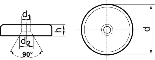 Magnet plochý, neodýmový s otvorom 16x4,5mm FORMÁT