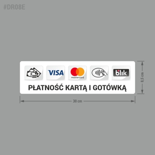 Platba kartou a hotovosťou - nálepka 8,5x30