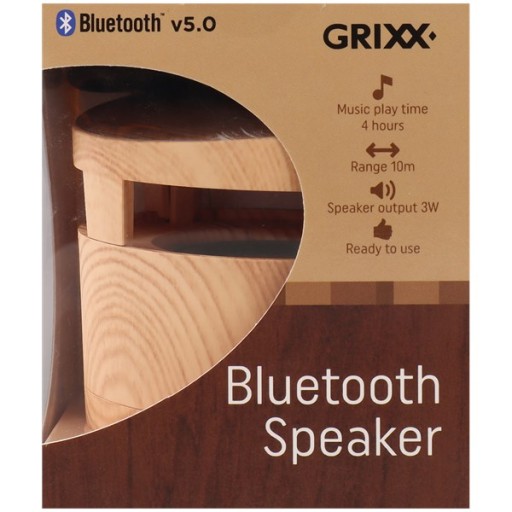 Prenosný Bluetooth reproduktor BT 5.0 bezdrôtový 3W drevený Grixx