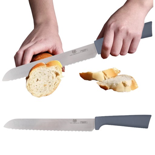 DOMÁCI GASTRONOMICKÝ NÔŽ DLHÝ NA CHLEBA CHLEBOVÝ PLÁŠKA SO ZUBMI 20 CM