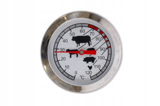 MÄSOVÝ TEPLOMER kuchynský na pečenie, presné meranie 0-120°C, oceľ
