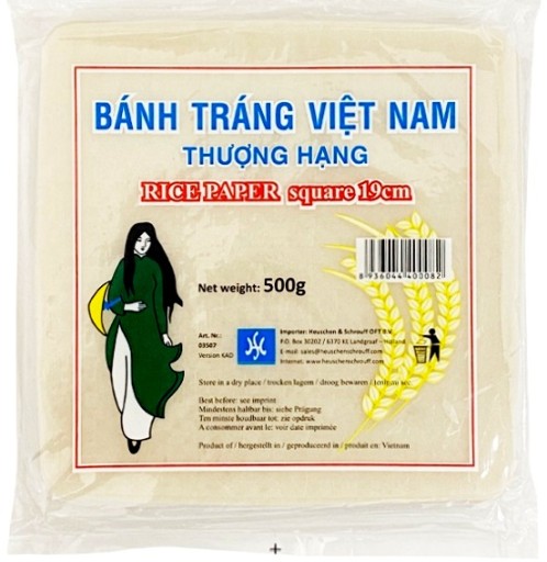Papier štvorcový ryžový 19cm vietnamský 500g HanS