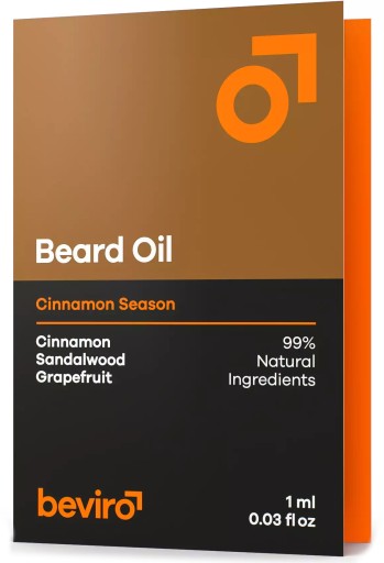 Beviro Cinnamon Season - Grapefruit, škorica, santalový olej na fúzy 1 ml