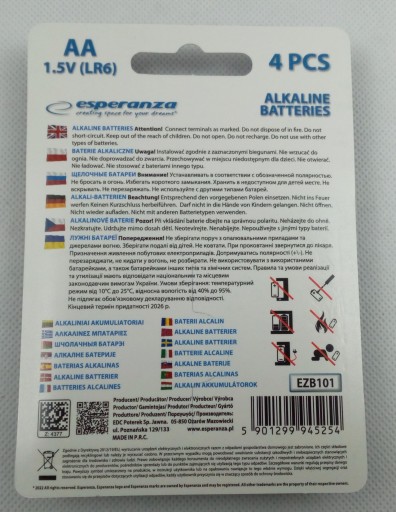 ALKALICKÉ BATÉRIE LR6 AA x4 1,5V 4 ks BLISTER