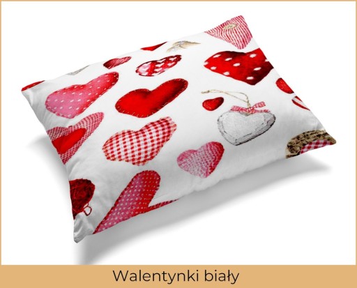 Obliečka na vankúš 70x80cm 100% bavlna vzor: valentínska biela