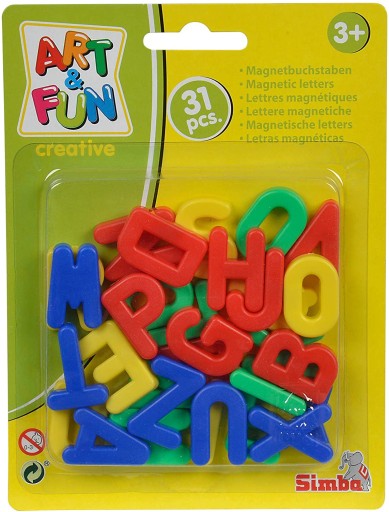 PÍSMENA SIMBA PRE MAGNETY NA CHLADNIČKU 31 KS. 4 FARBY