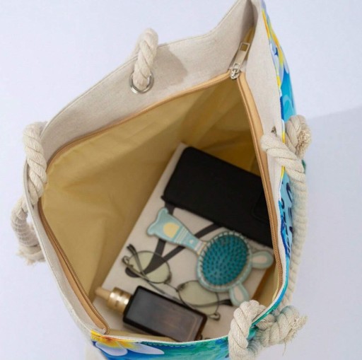 PLÁŽOVÁ TAŠKA S RÚČKOU, Zips, SHOPPER, PLÁŽOVÁ TAŠKA, PIKNIKOVÝ MIX