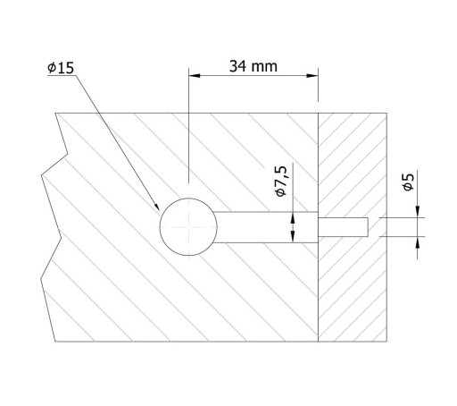 SK hák na excentr, nábytkové, nábytkové spojenie, 34 mm euro závit, pozink