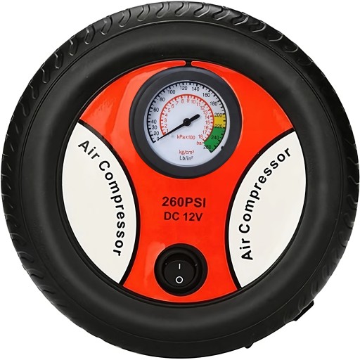 AUTO KOMPRESOR ČERPADLO KOMPRESORU KOLESÁ PNEUMATIKY GULE 260 PSI 12V 18 BAR
