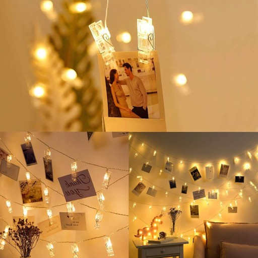 KLIPY NA FOTOLAMPY 20 LED DEKORATÍVNYCH FOTOKLIPOV S KLIPOM