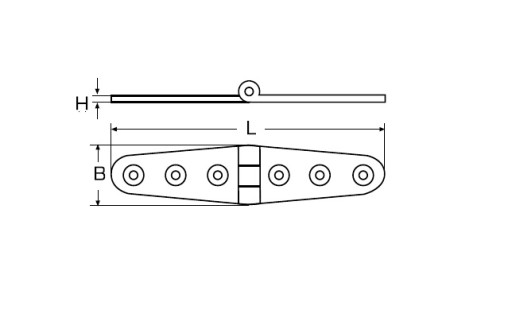 Pánt 8235 ODOLNÝ KYSELINÁM 103 X 27 X 4,5 mm