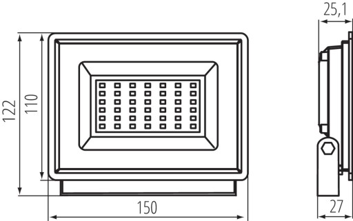 LIGHTLOGIC LL LATA LED reflektor 30W čierny IP65 2500lm vodotesný