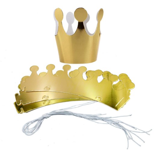 Narodeninové papierové narodeninové čiapky Gold CROWN