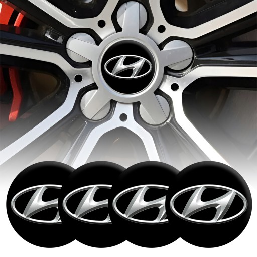 4 Emblémy Stredy ráfikov Kryty kolies Kolesá HYUNDAI SET TOP 53 mm