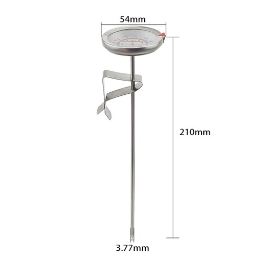 Inox teplomer 0-280 C Pre údenársky šunkovar