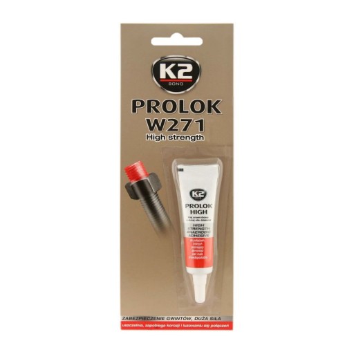 K2 PROLOK VYSOKÉ LEPIDLO NA Skrutkové závity VYSOKÉ PEVNÉ