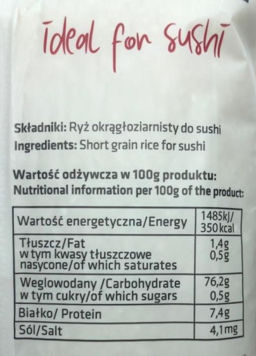 Perfektná ryža na Sushi Nakato 1kg - prémiová ryža