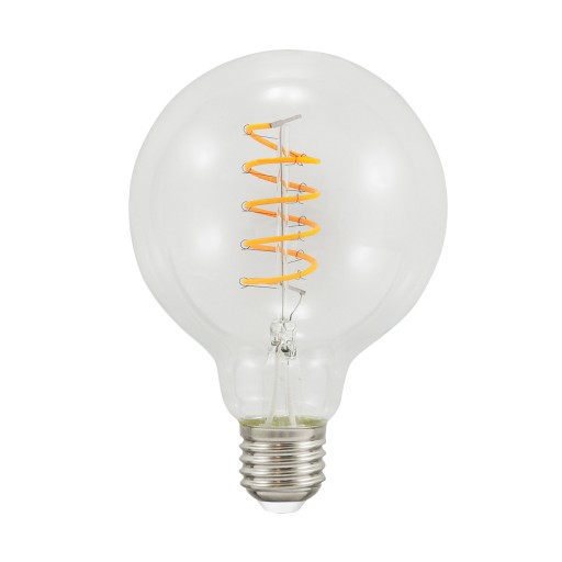 GLOB G95 E27 LED žiarovka 4W teplá 2200K 210lm priehľadná POLUX