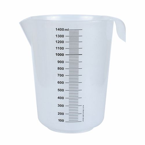 DRŽIAK polypropylénová odmerka so stupnicou 1400 ml a rukoväťou
