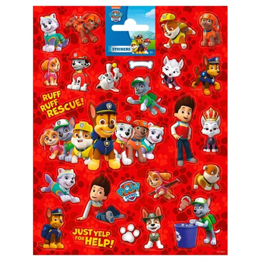 NÁLEPKY PAW PATROL DOGS CHASE RUBBLE SKYE 26 ks