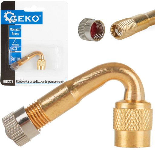 PNEUMATIKY NA HÚŠENIE, MOSADZNÉ, PREDĹŽENIE VENTILU, uhlové, 45°