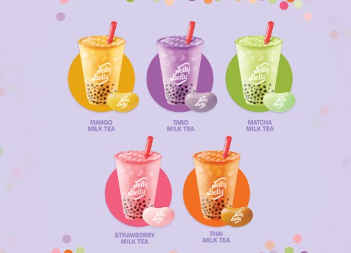 Jelly Belly Gummies Bubble Tea Mix príchutí Mango Matcha Beans Fruit 70g USA