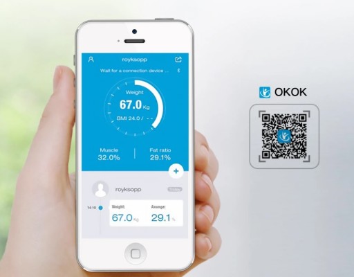 SMART SMART KÚPEĽŇOVÁ VÁHA PRE APLIKÁCIU LCD DISPLEJ BLUETOOTH