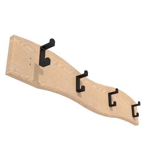 Dvojitý vertikálny vešiak, zamak, skrutkovaný, čierny
