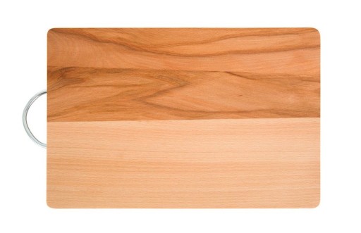 Drevená obdĺžniková doska na krájanie s kovovou rukoväťou Woody 30 x 20 cm