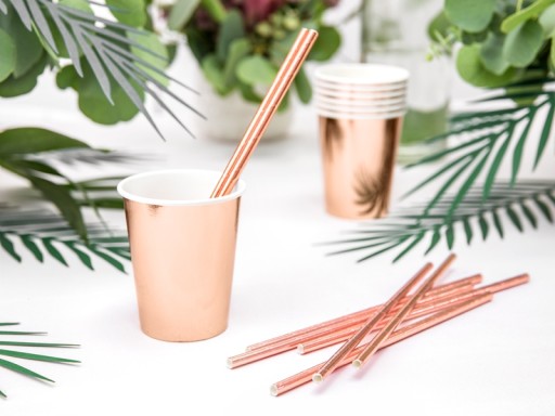PAPIEROVÉ SLAMKY 19,5 cm Rose Gold na párty 10 ks