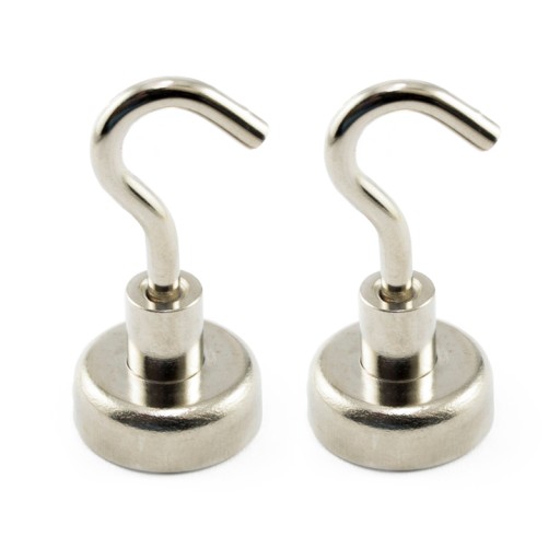 NEODYMIUM E20 MAGNETICKÝ DRŽIAK S HÁČKOM 2 KS