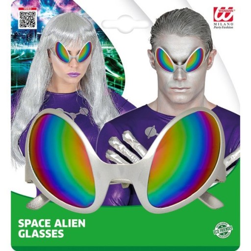 OKULIARE UFOLUD COSMOS ALIEN, BIELE HOLOGRAFICKÉ