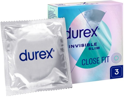 DUREX Invisible Close Fit kondómy, 3 kusy