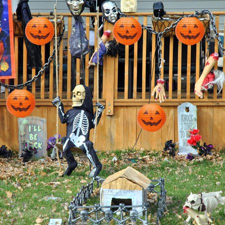 VEĽKÁ ZÁVESNÁ PAPIEROVÁ TEKVICOVÁ LAMPA HALLOWEEN
