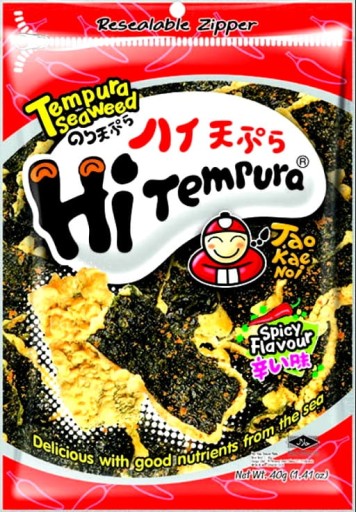 Chrumkavé pochúťky z rias Nori Pikantné v tempure 40g TAOKAENOI BRAND