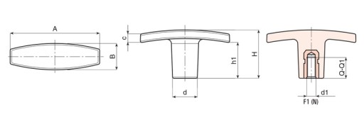 KĽÚČKA T-TYP INOX ZÁVIT M6 50mm KĽÚČKA RÚČKA