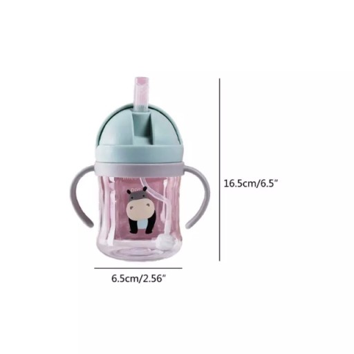 Sippy pohár so slamkou pre deti, 250 ml