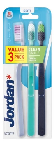 Zubná kefka Jordan Clean Smile Soft 3 ks