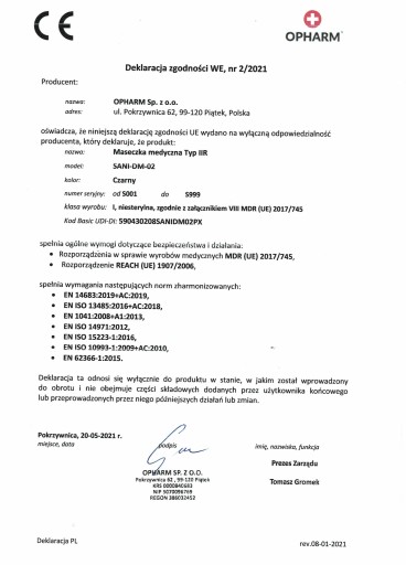 POĽSKÉ CHIRURGICKÉ MASKY MEDICAL IIR MASK