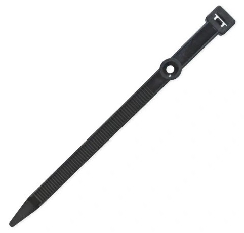 Sťahovacia páska s očkom 160x8mm čierna 50 ks