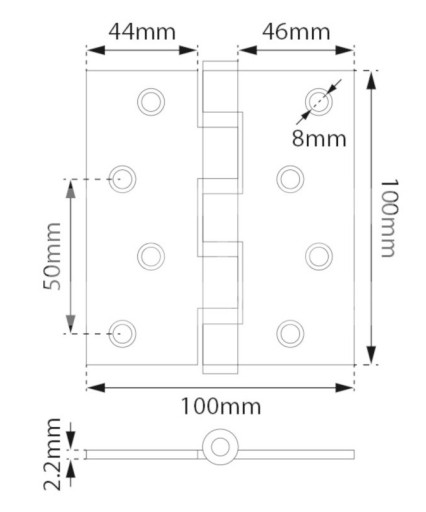 UNIVERZÁLNY PÁNT 100x100 mm ČIERNA 2 kusy