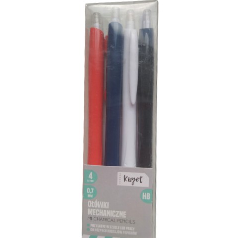 Súprava ceruziek 4 ks mechanických ceruziek HB 0,7 mm