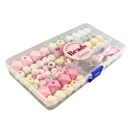 Drevené korálky Hobby Flora Súprava na výrobu šperkov Powder Pink