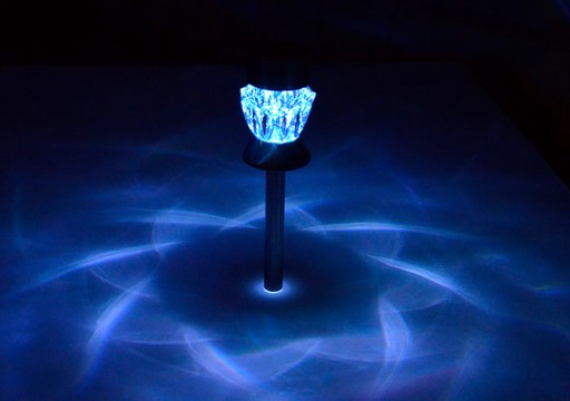 solárne svietidlo 1LED RGB/1LED biela záhradná dekorácia milticolor crystal P-710